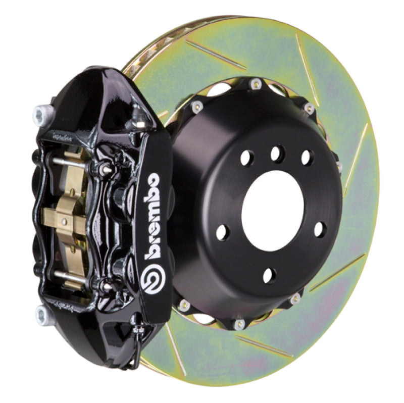 Brembo 01-04 996 C4S Rear GT BBK 4 Piston Cast 380x28 2pc Rotor Slotted Type1-Black Brembo