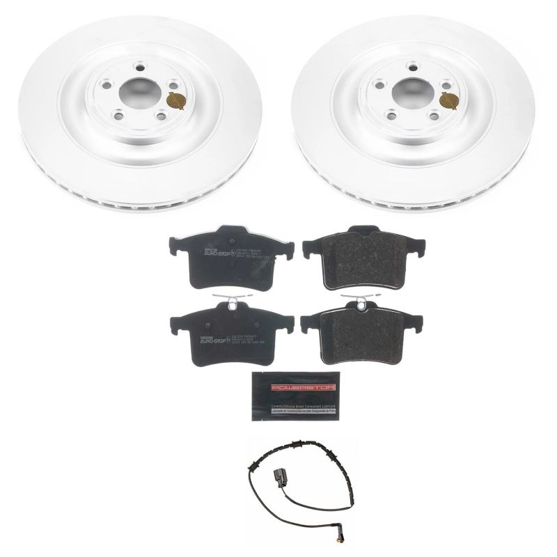 Power Stop 10-15 Jaguar XF Rear Euro-Stop Brake Kit PowerStop