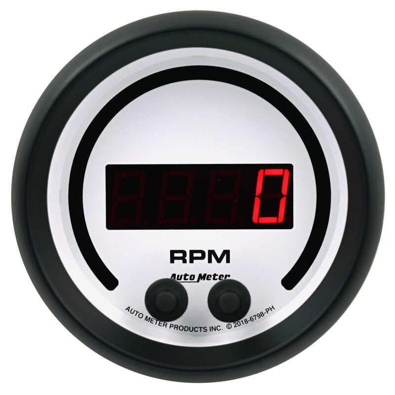Autometer 85.7mm White 0-16K RPM Tachometer Phantom Elite Digital Gauge 6798-PH