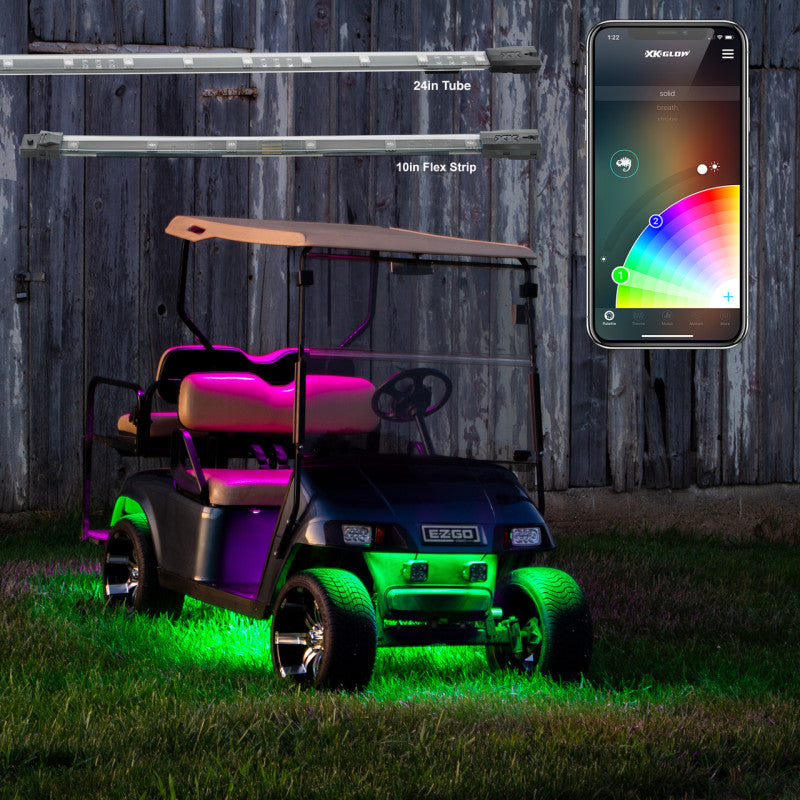 XKGlow LED Golf Cart Accent Light Kits | XKchrome Smartphone App - Part XK-GOLF-ADV