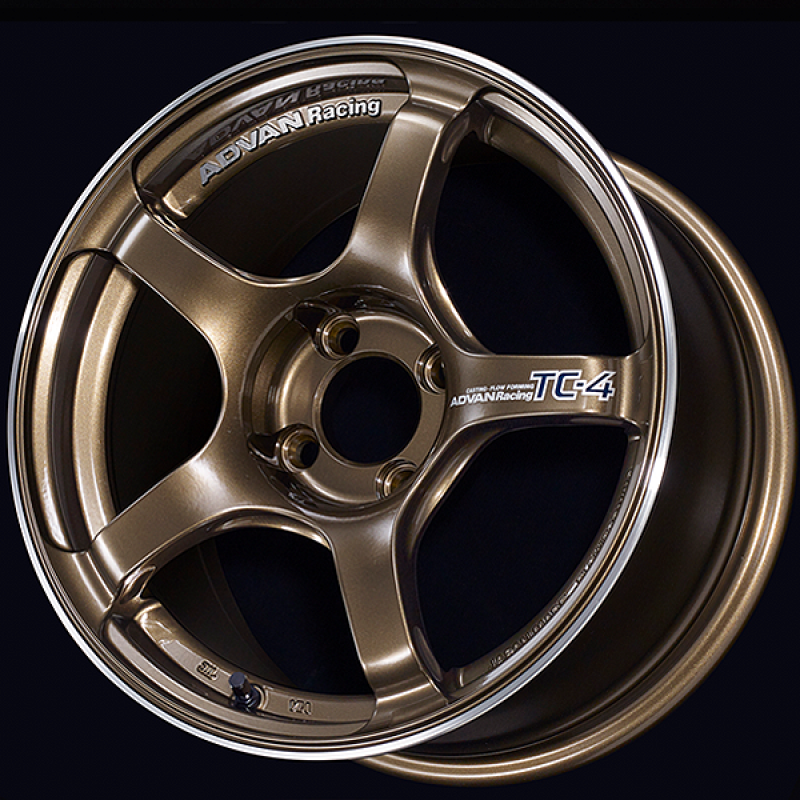 ADVAN Racing TC-4 16x7.5 +35 4x100 Wheel - Umber Bronze Metallic & Ring - YAD6F35AUAR