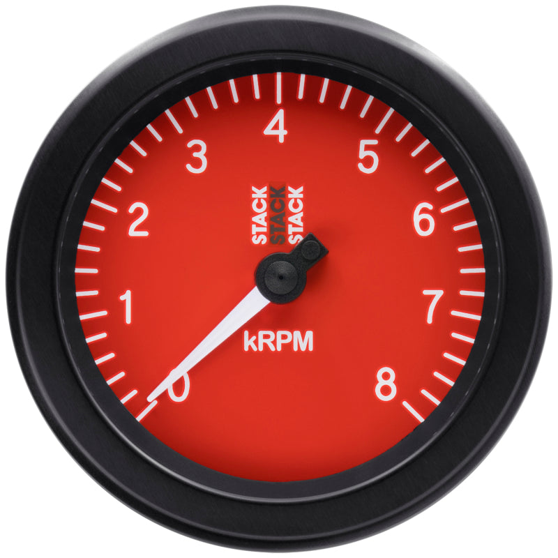 Autometer Stack Sport 88mm 0-8K RPM Tachometer - Red ST100-08R