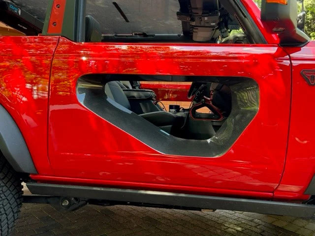 Anderson Composites 2021 - 2024 Ford Bronco Fiberglass Halo Doors With Carbon Fiber Inserts (2-door) - AC-DD21FDBR2D-HA-PC