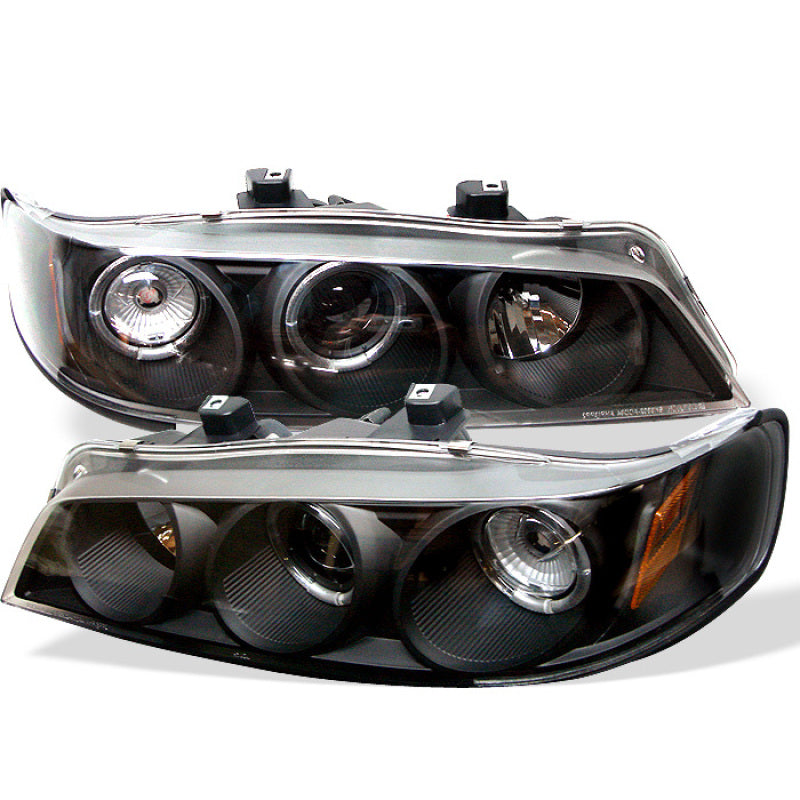 Spyder Honda Accord 94-97 1PC Projector Headlights LED Halo Amber Reflctr Blk PRO-YD-HA94-AM-BK SPYDER