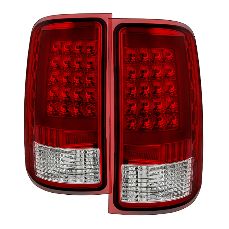 Xtune GMC Sierra 07-13 LED Tail Lights Red Clear ALT-ON-GS07-G2-LED-RC SPYDER