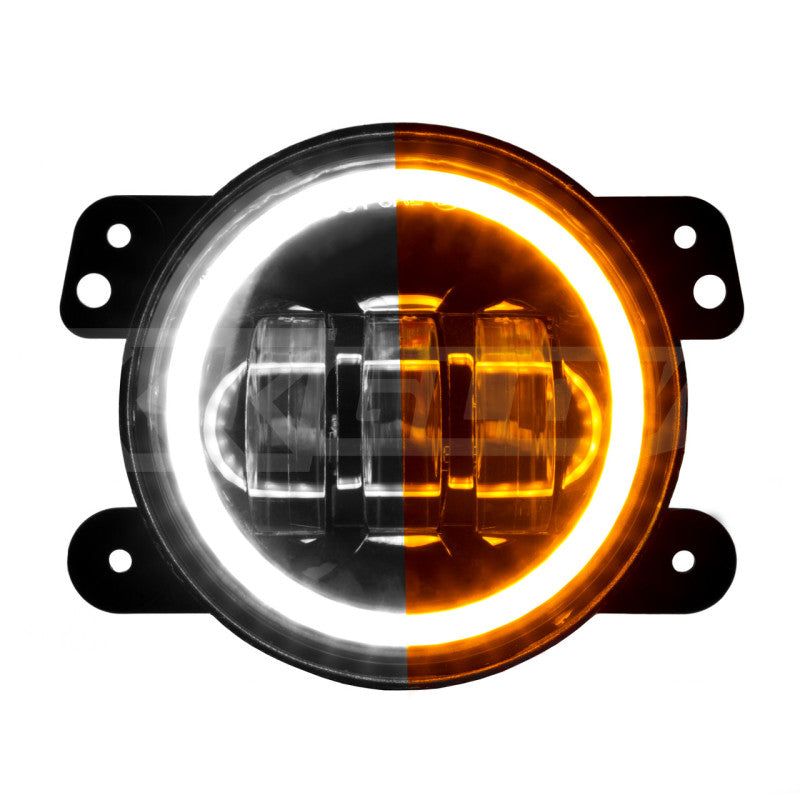 XKGlow 4in Fog Light JEEP 2pc Kit with Switchback Halo White DRL + Amber Turn Signal - Part XK042006