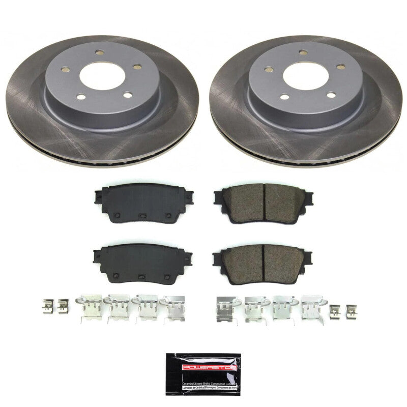 Power Stop 21-23 Nissan Rogue Rear Semi-Coated Rotor Kit PowerStop