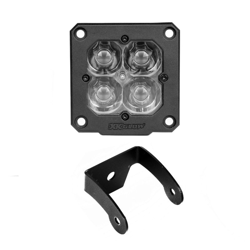 XKGlow Flush Mount XKchrome 20w LED Cube Light with RGB Accent Light - Spot Beam - Part XK065002-S