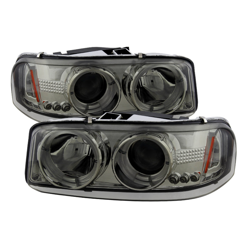 Spyder GMC Sierra 1500/2500/3500 99-06 Projector Headlights LED Halo LED Smoke PRO-YD-CDE00-HL-SMC SPYDER