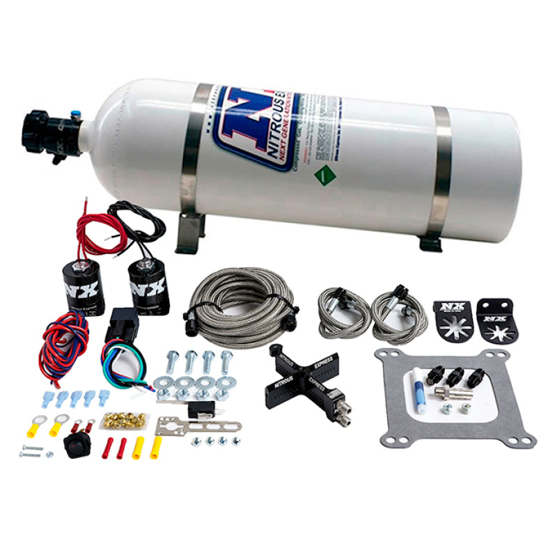 Nitrous Express 4150 Covert Crossbar Plate System, Stage 6 50-300 HP (15 lb Bottle) - 63541-15