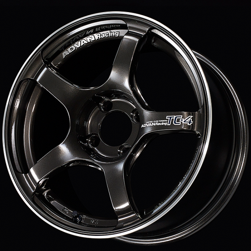 ADVAN Racing TC-4 16x7.5 +35 4x100 Wheel - Black Gunmetallic & Ring - YAD6F35ABGR