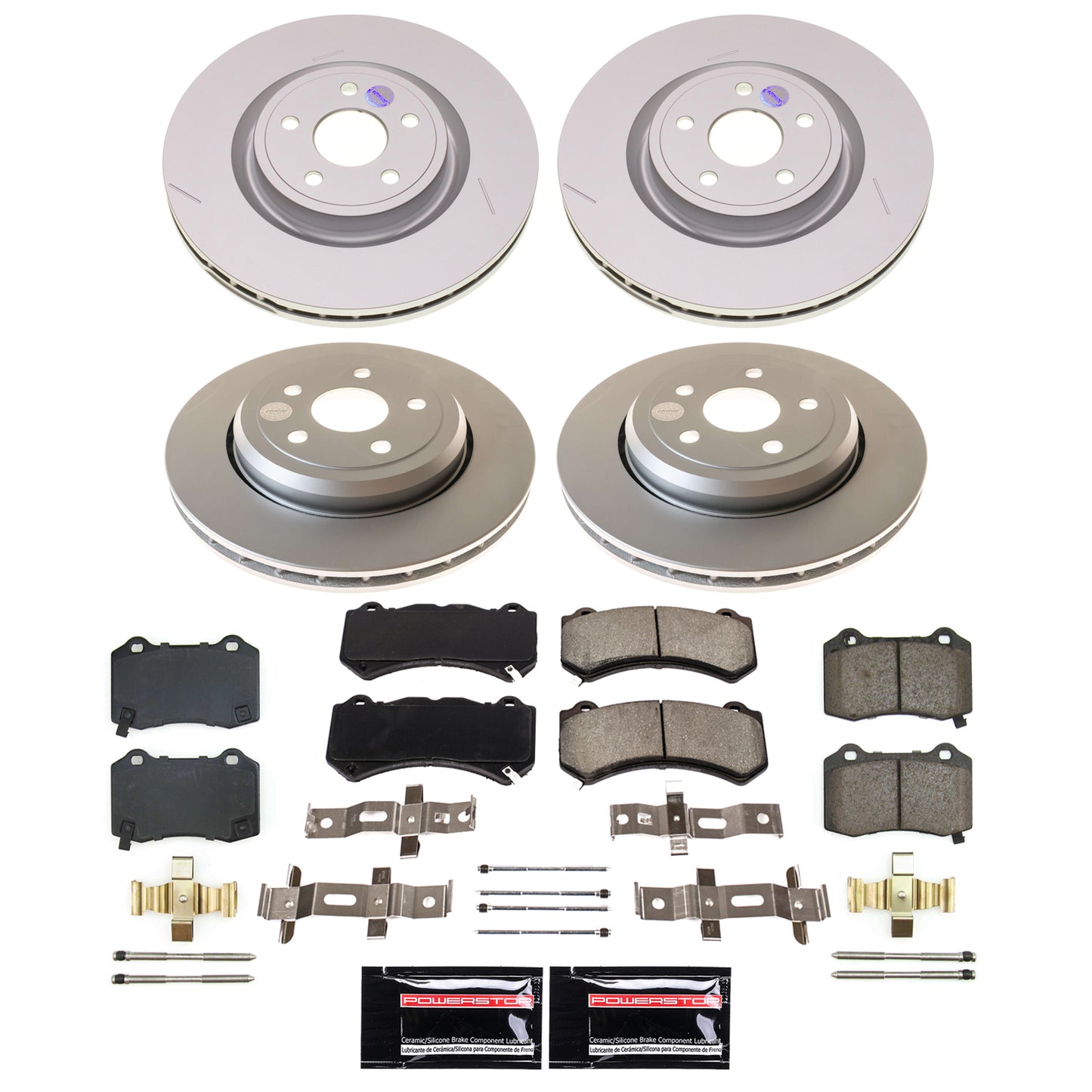 Power Stop 2021 Jeep Grand Cherokee Front and Rear Z17 Coated Brake Kit