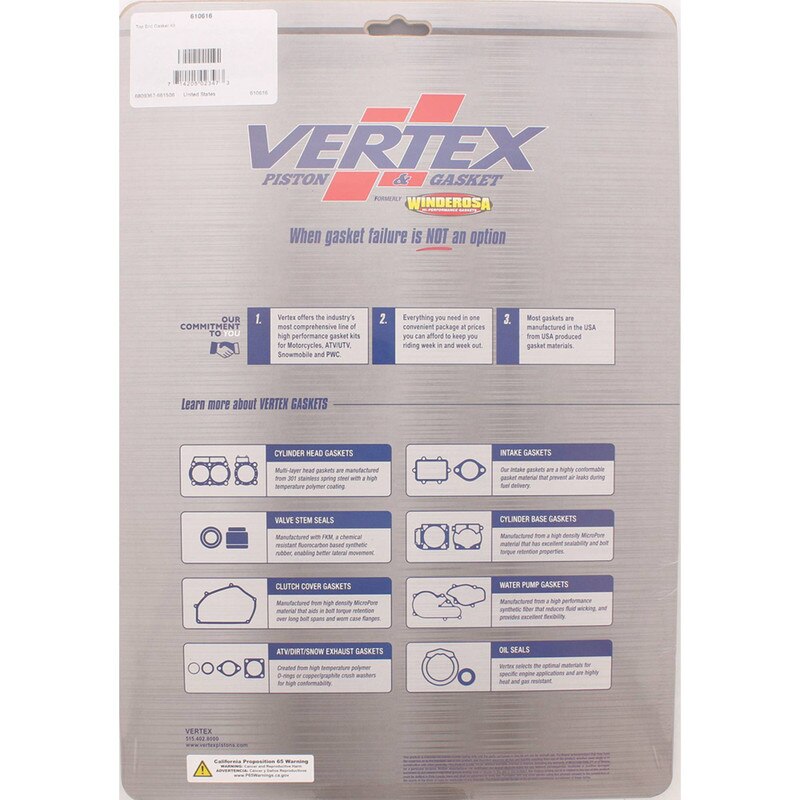 Vertex Top End Gasket Kit for 2002-2008 Yamaha FX 1000 FX140 Wave Runner - 610616