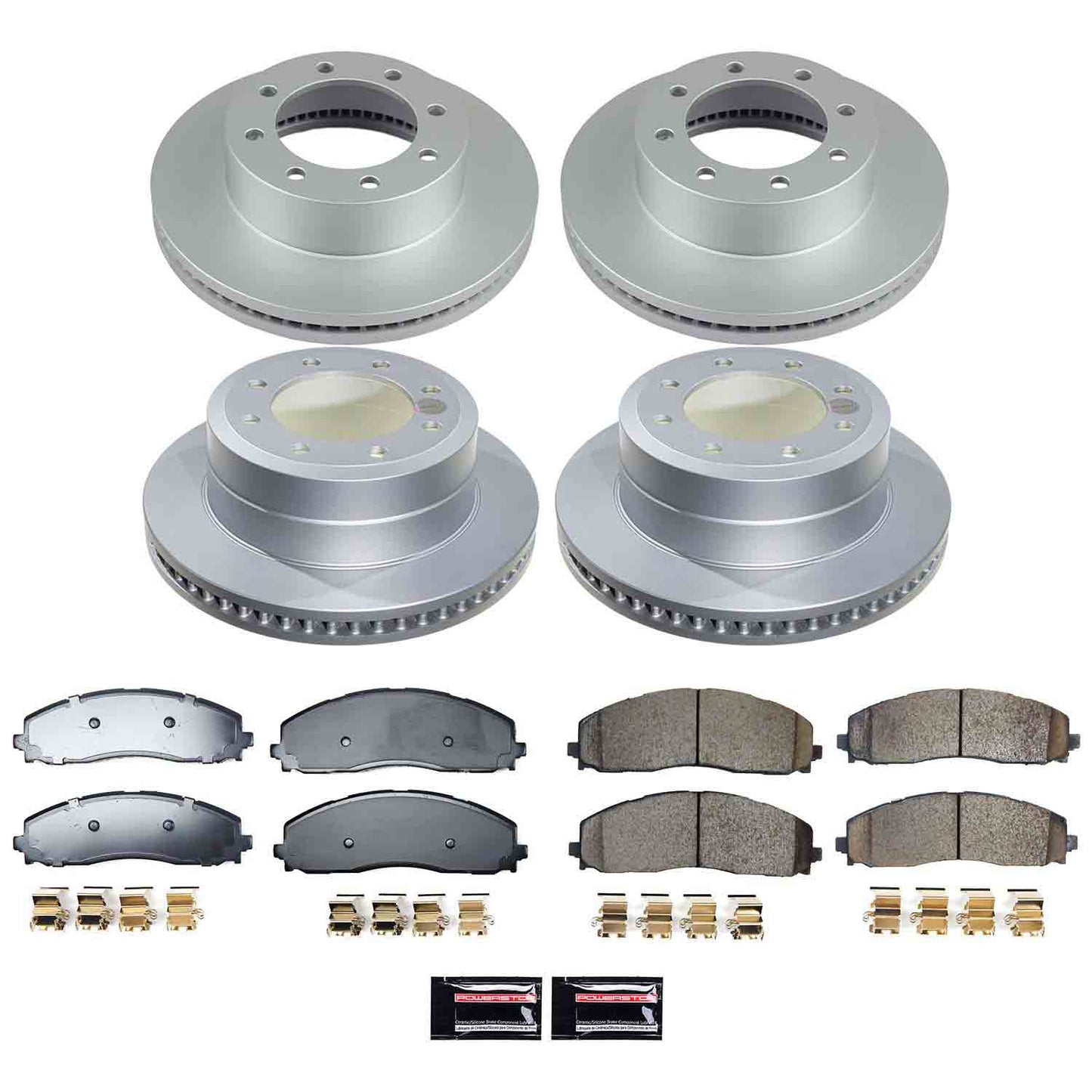 Power Stop 23-24 Ford F-350 Super Duty Front and Rear Z17 Coated Brake Kit