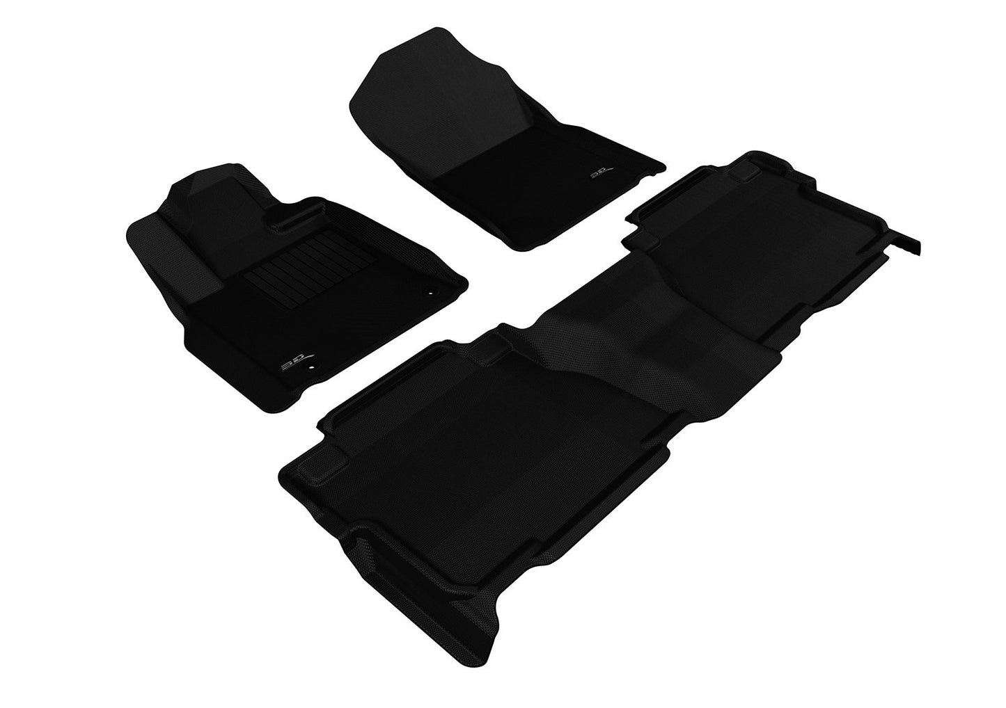 3D MAXpider L1TY14801509 2007-2011 Toyota Tundra Crewmax Kagu 1st & 2nd Row Floormats - Black