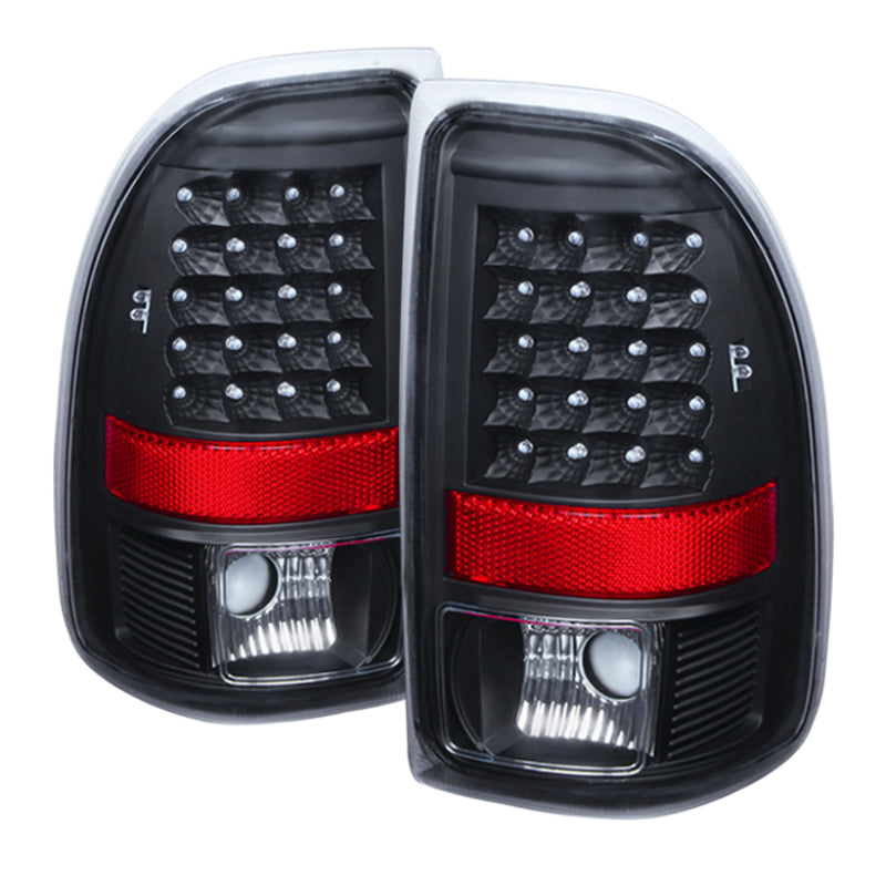 Xtune Dodge Dakota 97-04 LED Tail Lights Black ALT-JH-DDAK97-LED-BK SPYDER