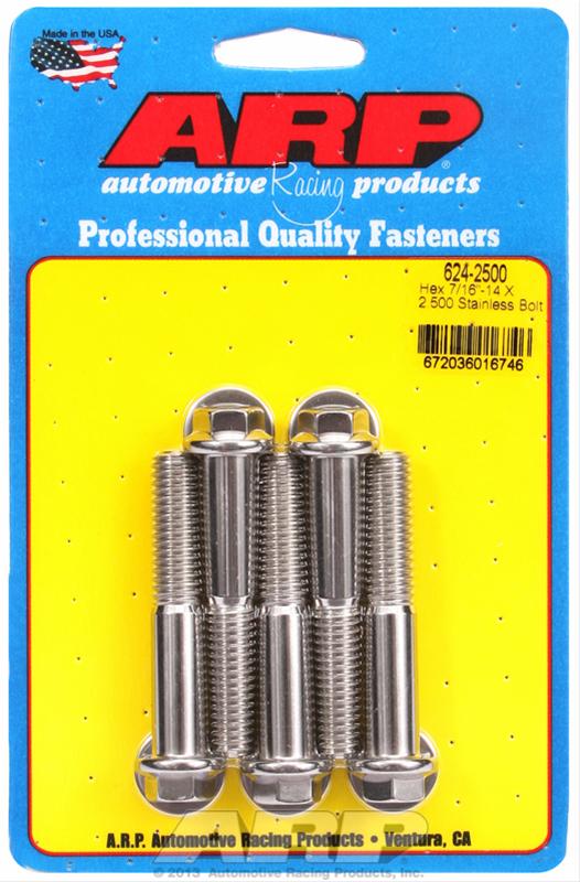 ARP 7/16-14 x 2.5in SS Hex Bolt Kit (Pack of 5) 624-2500