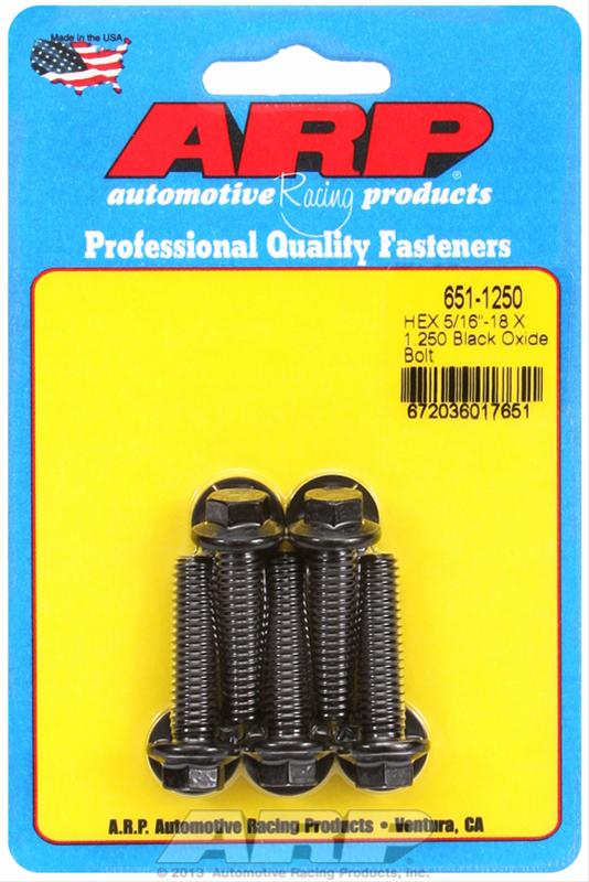 ARP 5/16-18 X 1.250 Hex Black Oxide Bolts
