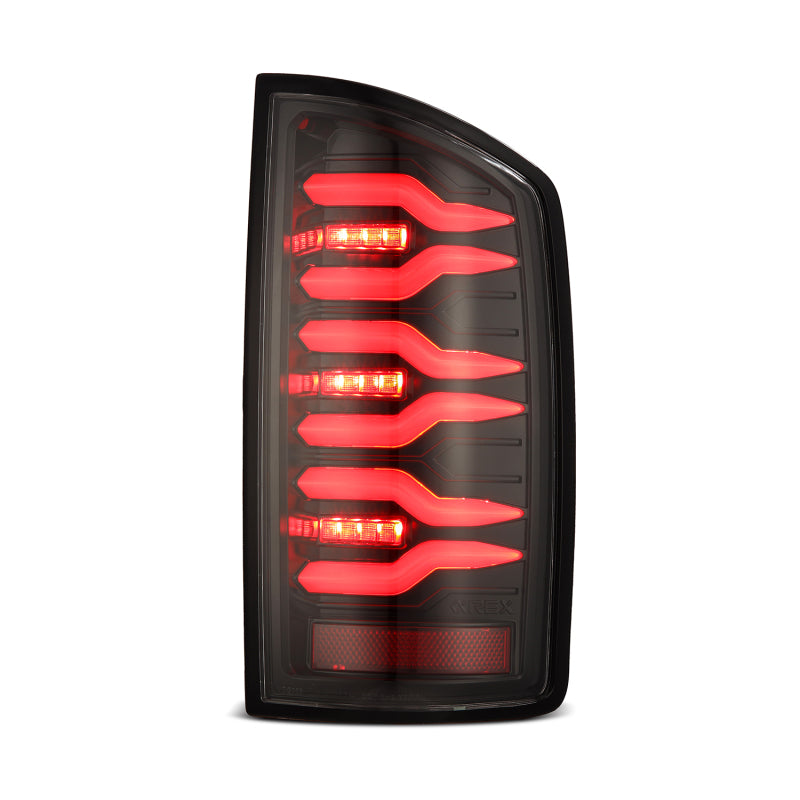 AlphaRex 641050 07-08 Dodge Ram1500/07-09 Dodge Ram 2500+3500 Luxx-Series LED Tail Lights(Pair) Alpha Black AlphaRex