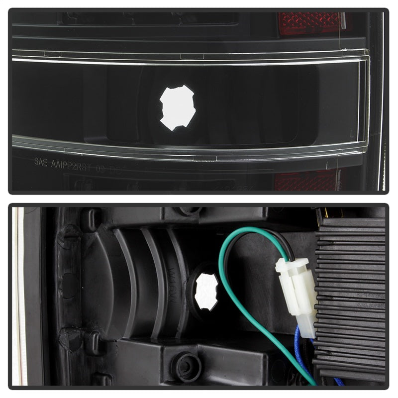 xTune 09-14 Ford F-150 Light Bar LED Tail Lights - Black (ALT-JH-FF15009-LBLED-BK) SPYDER