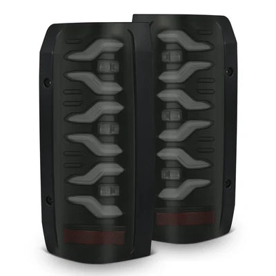 AlphaRex 658005 87-96 Ford Bronco/F-150 Luxx-Series LED Tail Lights - Black