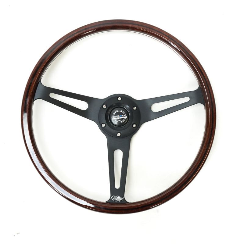 NRG Innovations 380mm Classic Woodgrain Steering Wheel - Wood Grain - Dark Wood Grain – RST-380BK-W-B