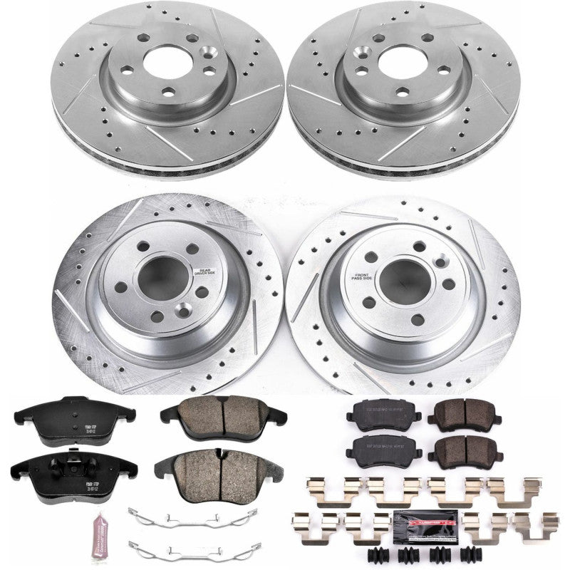 Power Stop 12-15 Land Rover Range Rover Evoque Front & Rear Z23 Evolution Brake Kit PowerStop