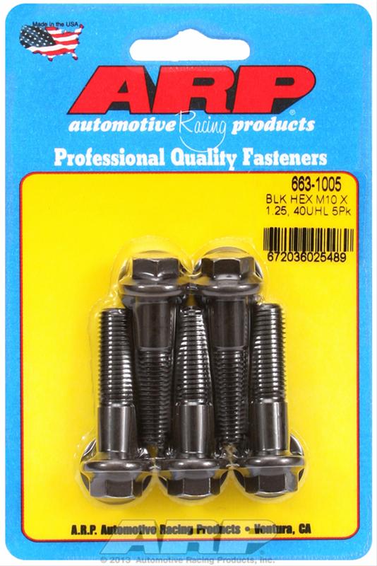 ARP M10 x 1.25 x 40 Hex Black Oxide Bolts (5/pkg) 663-1005