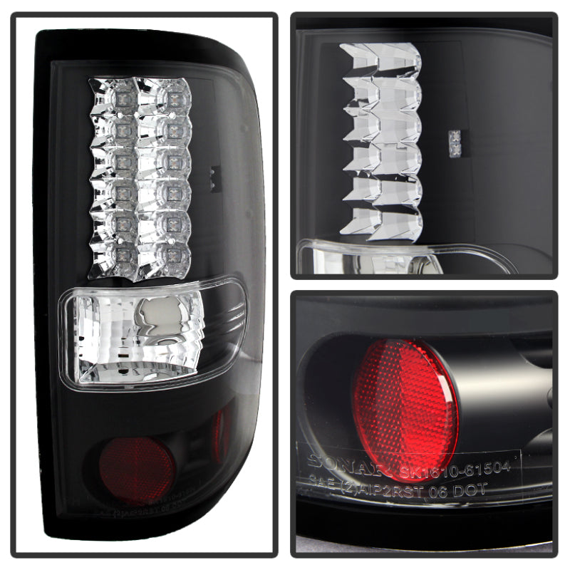 Spyder Ford F150 Styleside 04-08 (Not Fit Heritage & SVT)LED Tail Lights Black ALT-YD-FF15004-LED-BK SPYDER
