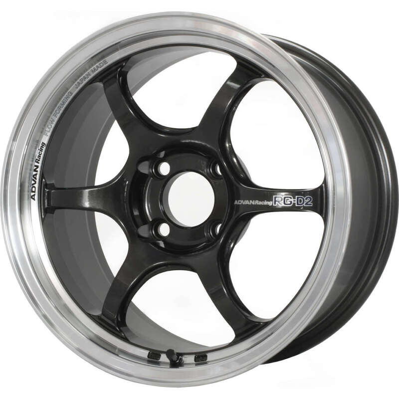 ADVAN Racing RG-D2 15x8 +35 4x100 Wheel - Machining & Black Gunmetallic - YAT5G35ABG