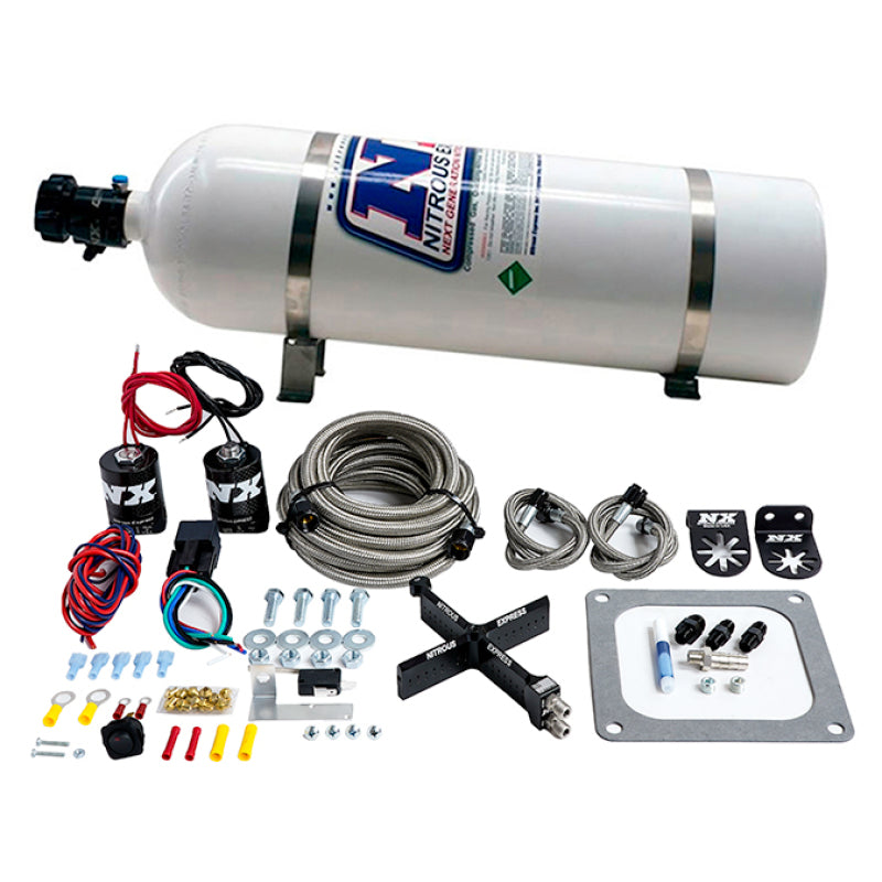 Nitrous Express 4500 Covert Crossbar Plate System, Stage 6 50-300 HP (15 lb Bottle) - 63071-15