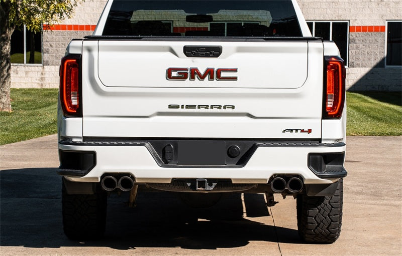 Corsa 19-23 GMC Sierra 1500 Cat-Back Dual Rear Exit with Twin 4in Black Powder Coated Pro-Series Tips CORSA Performance