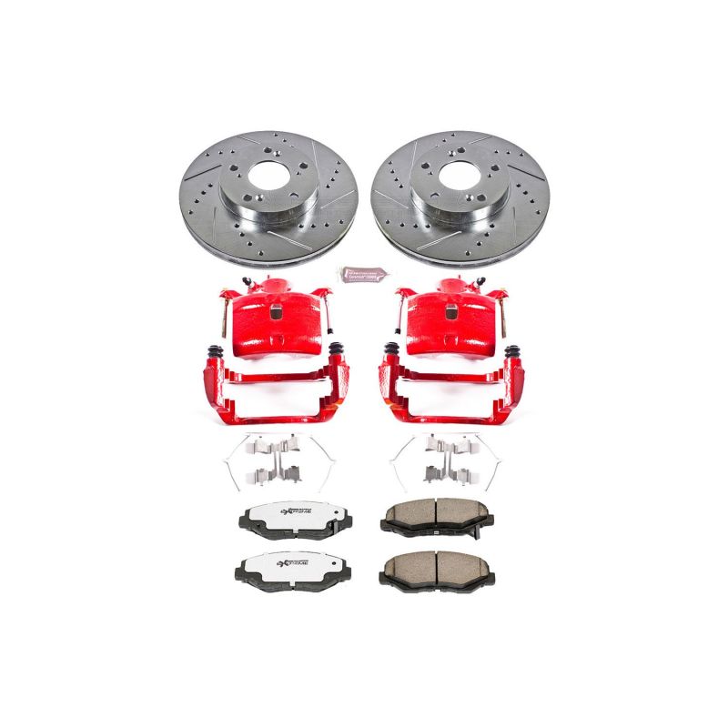 Power Stop 02-04 Honda CR-V Front Z26 Street Warrior Brake Kit w/Calipers PowerStop