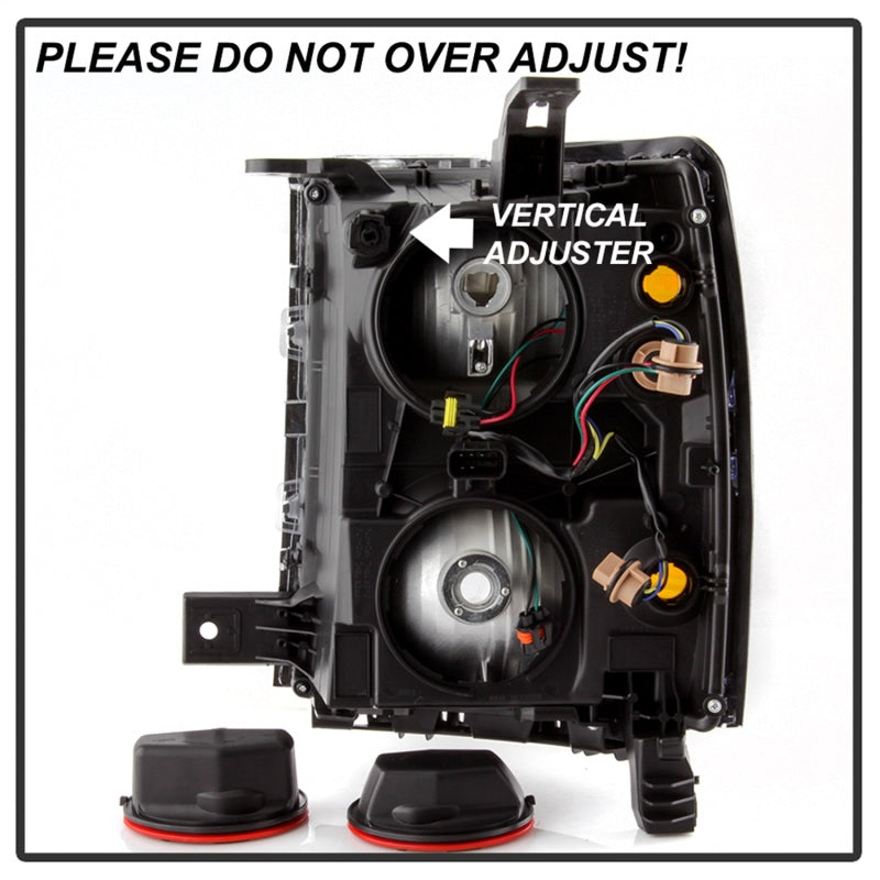 xTune 14-15 Chevy Silverado 1500 (New Body) OEM Style Headlights w/Trim - Blk (HD-JH-CS14-CC-BK) SPYDER