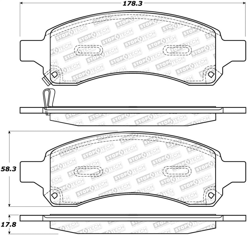 StopTech Street Disc Rear Brake Pads - 305.11690 Stoptech