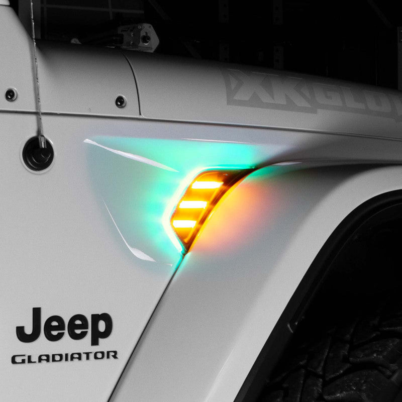 XKGlow XKchrome JEEP Air Vent Light Light RGB + Amber Turn Signal & Running - Part XK-VENT-RGB-KIT
