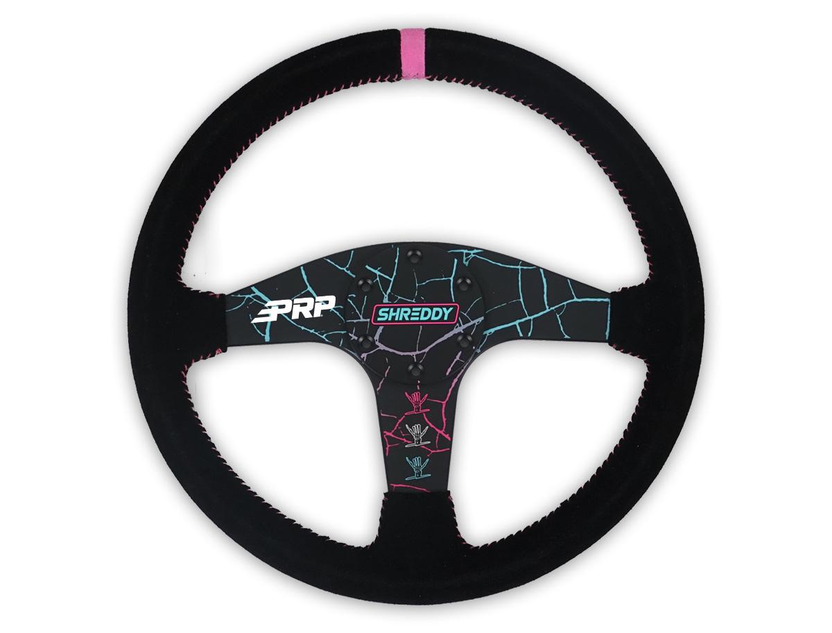 PRP Shreddy Flat Suede Steering Wheel - Cracked SHRDYG255