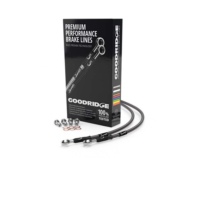 Goodridge 76-78 Honda CB750F1 High Bar Carbon Front SS Brake Lines Goodridge