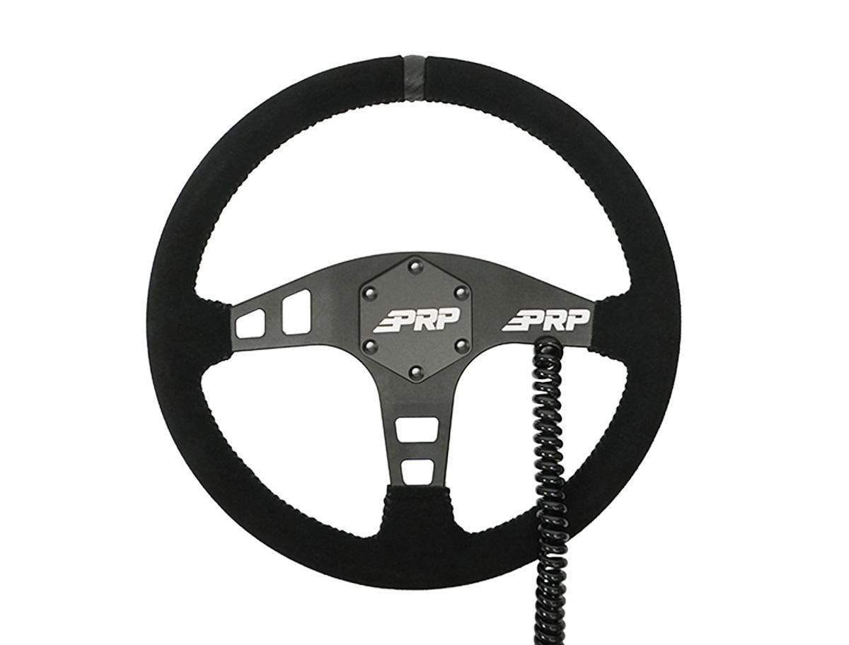 PRP Heated Flat Suede Steering Wheel - Black G220-H