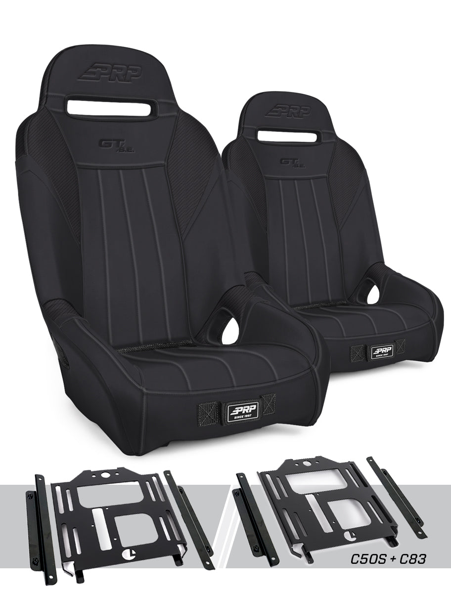 PRP Polaris RZR 570, 800, 900 GT/S.E. Suspension Seats Kit (Pair) - Black A5701-PORXP-C50S-201