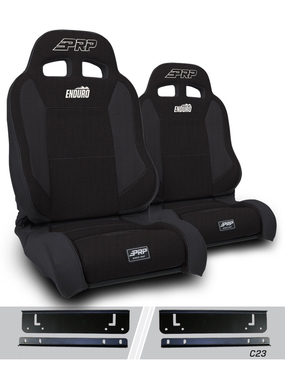 PRP 97-02 Jeep Wrangler TJ Enduro High Back Reclining Suspension Seats Kit (Pair) Black A130110-C23-50