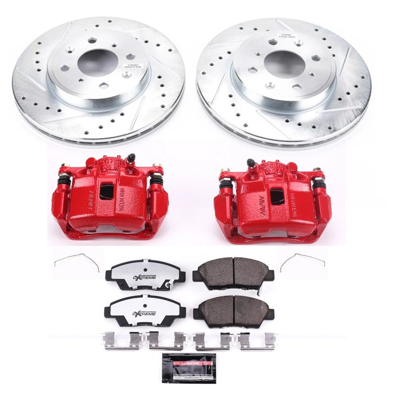 Power Stop 15-19 Honda Fit Front Z26 Street Warrior Brake Kit w/Calipers PowerStop
