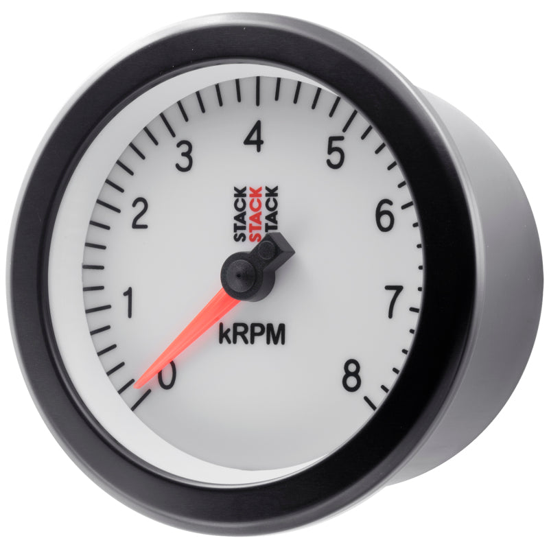 Autometer Stack Sport 88mm 0-8K RPM Tachometer - White ST100-08W