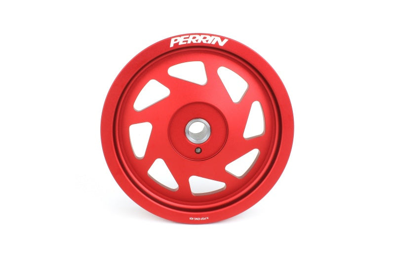 Perrin 19-21 Subaru WRX / 16-18 Forester Lightweight Crank Pulley (FA/FB Engines w/Large Hub) - Red Perrin Performance