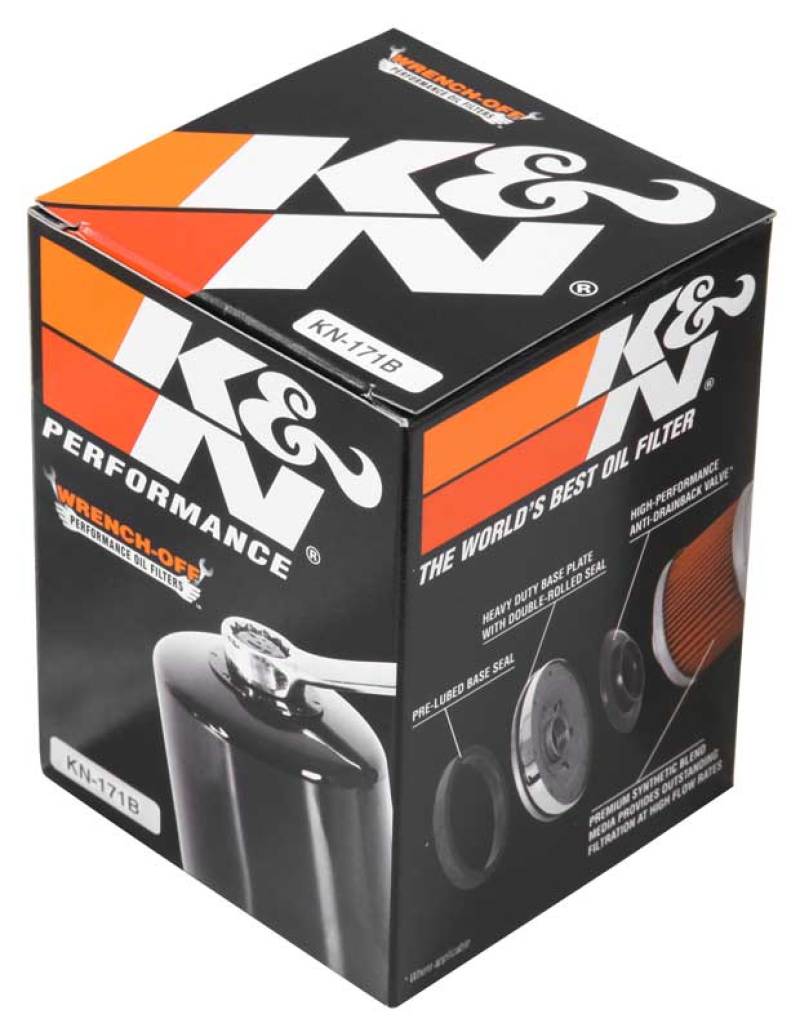 K&N Harley Davidson / Buell 3in OD x 4.063in H Black Oil Filter K&N Engineering