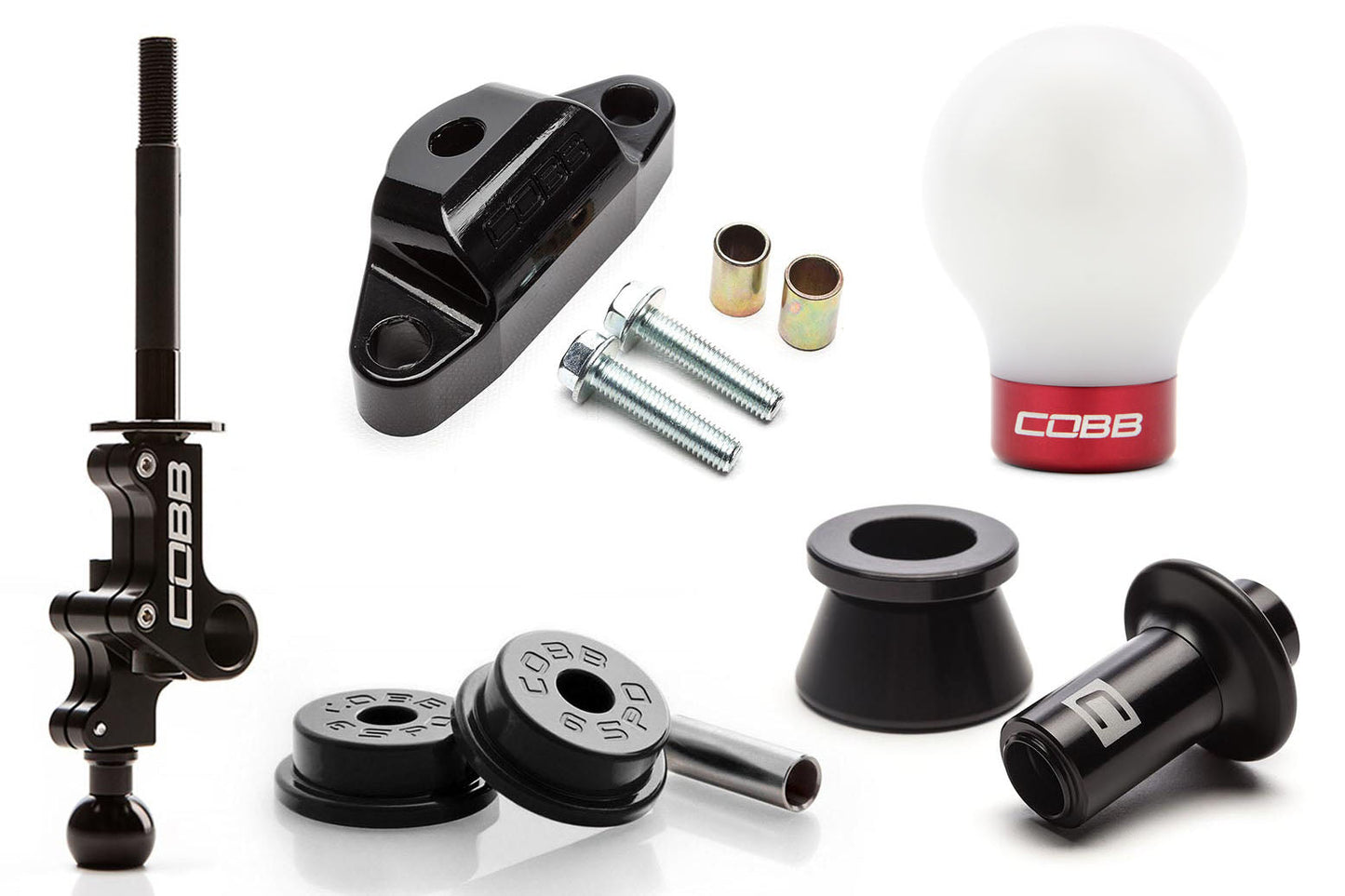 COBB Adjustable Shifter 215X02P-BK-KNOB-W-RD-LOCKOUT