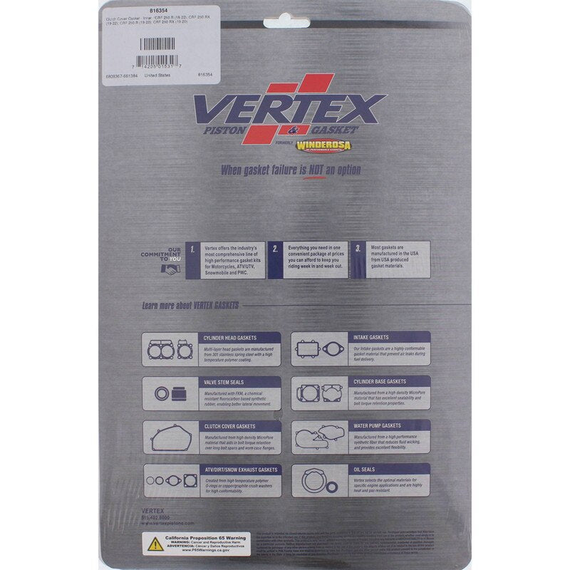 Vertex Clutch Cover Gasket - Inner for 2018-2022 Honda CRF 250 R & More - 816354