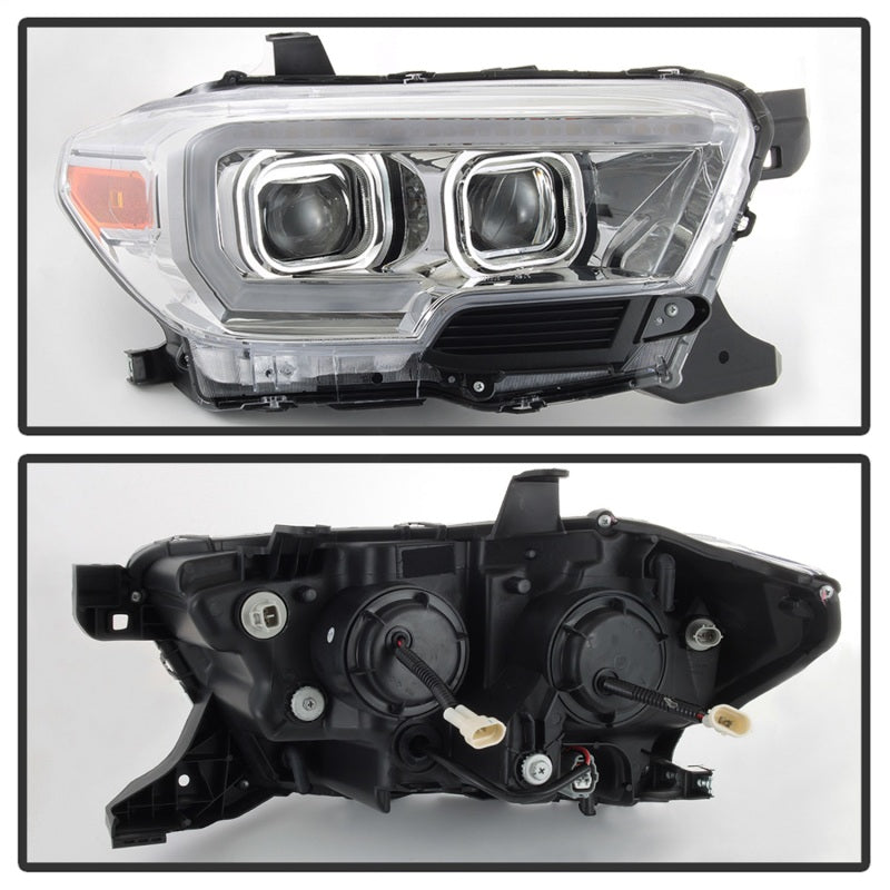 xTune Toyota Tacoma 16-18 DRL Light Bar Projector Headlights - Chrome PRO-JH-TTA16-LBDRL-C SPYDER