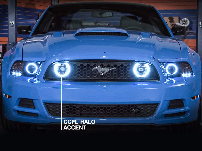 Raxiom 13-14 Ford Mustang GT CCFL Halo Fog Lights (Smoked) Raxiom