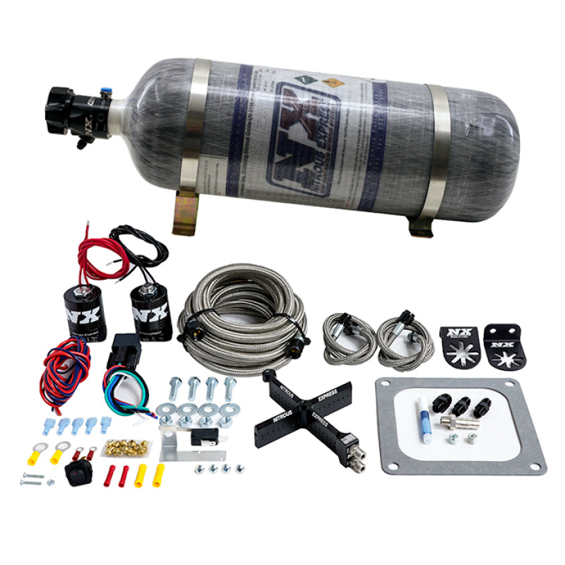 Nitrous Express 4500 Covert Crossbar Plate System, Stage 6 50-300 HP ( 12 lb Bottle) - 63071-12